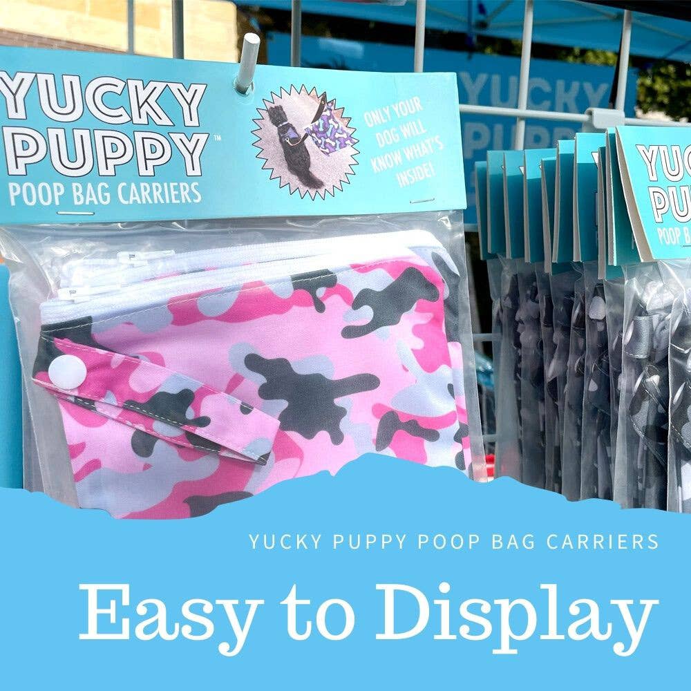 Yucky Puppy Dog Poop Bag Holders-- Blue or Pink/Purple Bone (Set of 2)--TWO SIZES